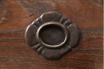 和製アンティーク　総ケヤキ材　年月を経た風合いが貫禄漂う帯戸2枚セット(板戸、引き戸、建具)(R-051292)