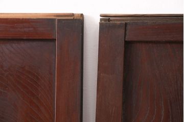 和製アンティーク　総ケヤキ材　年月を経た風合いが貫禄漂う帯戸2枚セット(板戸、引き戸、建具)(R-051292)