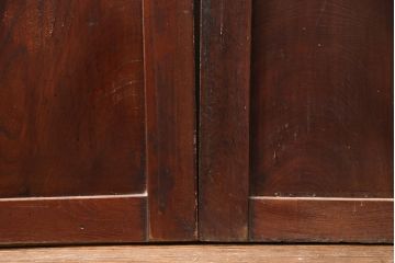 和製アンティーク　総ケヤキ材　年月を経た風合いが貫禄漂う帯戸2枚セット(板戸、引き戸、建具)(R-051292)