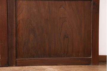 和製アンティーク　総ケヤキ材　年月を経た風合いが貫禄漂う板戸2枚セット(引き戸、建具)(R-051294)