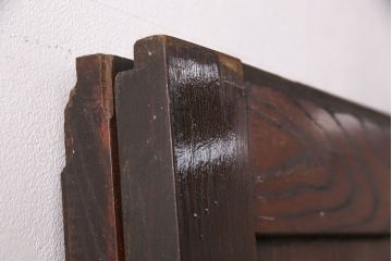和製アンティーク　総ケヤキ材　年月を経た風合いが貫禄漂う板戸2枚セット(引き戸、建具)(R-051294)