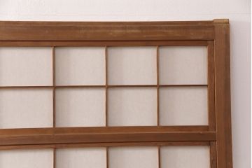 和製アンティーク　情緒ある和の雰囲気作りにおすすめの裏障子戸付き格子戸4枚セット(建具、引き戸)(R-051295)