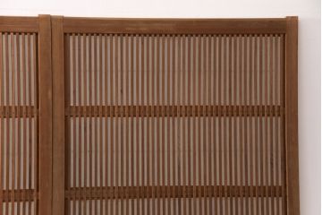 和製アンティーク　情緒ある和の雰囲気作りにおすすめの裏障子戸付き格子戸4枚セット(建具、引き戸)(R-051295)