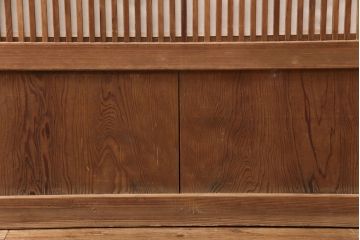 和製アンティーク　情緒ある和の雰囲気作りにおすすめの裏障子戸付き格子戸4枚セット(建具、引き戸)(R-051295)