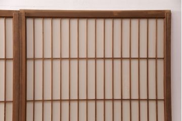 和製アンティーク　風情を高める猫間障子戸4枚セット(引き戸、建具)(R-051298)