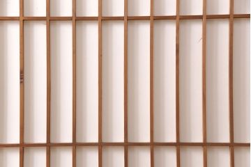 和製アンティーク　風情を高める猫間障子戸4枚セット(引き戸、建具)(R-051298)