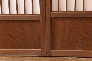 和製アンティーク　風情を高める猫間障子戸4枚セット(引き戸、建具)(R-051298)