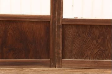 和製アンティーク　風情を高める猫間障子戸4枚セット(引き戸、建具)(R-051298)