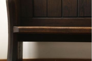 イギリスアンティーク　オーク材　使い込まれた風合いが味わい深いチャーチベンチ(長椅子、木製ベンチ)(R-051299)