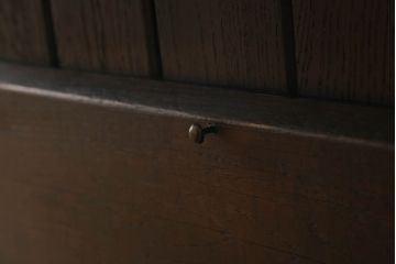 イギリスアンティーク　オーク材　使い込まれた風合いが味わい深いチャーチベンチ(長椅子、木製ベンチ)(R-051299)
