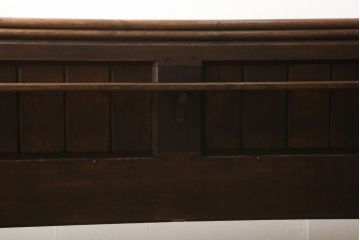 イギリスアンティーク　オーク材　使い込まれた風合いが味わい深いチャーチベンチ(長椅子、木製ベンチ)(R-051299)