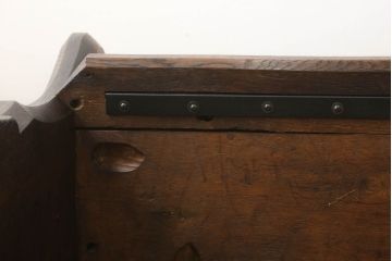 イギリスアンティーク　オーク材　使い込まれた風合いが味わい深いチャーチベンチ(長椅子、木製ベンチ)(R-051299)