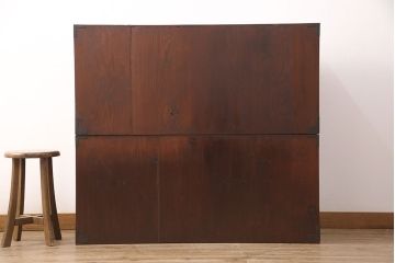 アンティーク家具　大正昭和初期　前面ケヤキ材　桜丸金具が上品な雰囲気を醸しだす米沢箪笥(重ね箪笥、衣装箪笥、引き出し、収納箪笥)(R-051300)