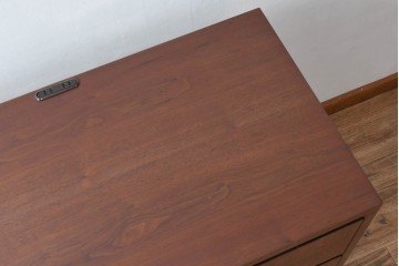 中古　美品　リアルスタイル製(Real Style)　ウォールナット材　シンプルで取り入れやすいキッチンカウンターボード(収納棚、戸棚)(R-051306)