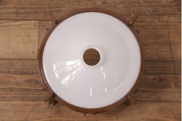 アンティーク照明　和の趣を高める木製フレームが素敵なペンダントライト(天井照明、吊り下げ照明)(R-051312)