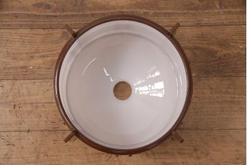 アンティーク照明　和の趣を高める木製フレームが素敵なペンダントライト(天井照明、吊り下げ照明)(R-051312)