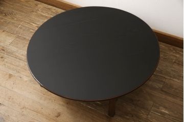 和製アンティーク　栓材　レトロな空間づくりに活躍する丸型ちゃぶ台(座卓、ローテーブル、折り畳みテーブル)(R-051313)