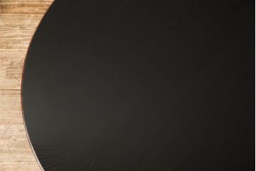 和製アンティーク　栓材　レトロな空間づくりに活躍する丸型ちゃぶ台(座卓、ローテーブル、折り畳みテーブル)(R-051313)