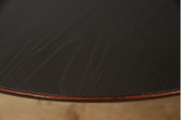 和製アンティーク　栓材　レトロな空間づくりに活躍する丸型ちゃぶ台(座卓、ローテーブル、折り畳みテーブル)(R-051313)