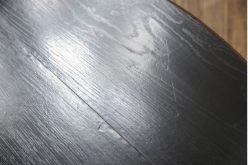 和製アンティーク　栓材　レトロな空間づくりに活躍する丸型ちゃぶ台(座卓、ローテーブル、折り畳みテーブル)(R-051313)