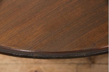 和製アンティーク　栓材　レトロな空間づくりに活躍する丸型ちゃぶ台(座卓、ローテーブル、折り畳みテーブル)(R-051315)