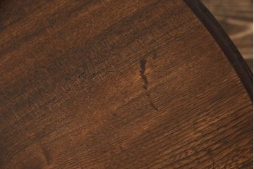 和製アンティーク　栓材　レトロな空間づくりに活躍する丸型ちゃぶ台(座卓、ローテーブル、折り畳みテーブル)(R-051315)