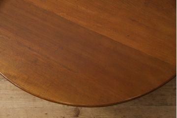 和製アンティーク　栓材　レトロな空間づくりに活躍する丸型ちゃぶ台(座卓、ローテーブル、折り畳みテーブル)(R-051317)