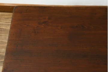 和製アンティーク　ヒノキ材・ケヤキ材　レトロな空間づくりに活躍する横長タイプのちゃぶ台　(R-051318)