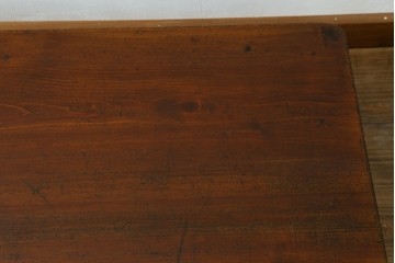 和製アンティーク　ヒノキ材・ケヤキ材　レトロな空間づくりに活躍する横長タイプのちゃぶ台　(R-051318)