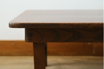 和製アンティーク　ヒノキ材・ケヤキ材　レトロな空間づくりに活躍する横長タイプのちゃぶ台　(R-051318)