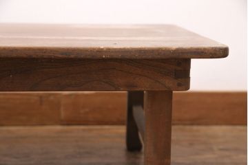 和製アンティーク　ヒノキ材・ケヤキ材　レトロな空間づくりに活躍する横長タイプのちゃぶ台(座卓、ローテーブル、折り畳み)(R-051318)
