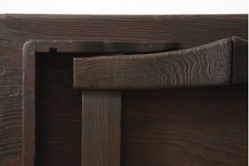 和製アンティーク　高級杉材　幕板や脚のシルエットが魅力的な折り畳み座卓(ちゃぶ台、ローテーブル)(R-051319)