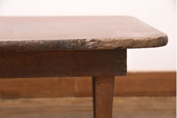 和製アンティーク　栓材の一枚板を使用したレトロな角型ちゃぶ台(座卓、ローテーブル、折り畳みテーブル)(R-051322)