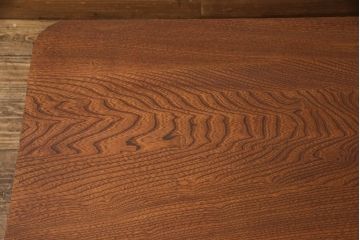 和製アンティーク　栓材の一枚板を使用したレトロな角型ちゃぶ台(座卓、ローテーブル、折り畳みテーブル)(R-051323)