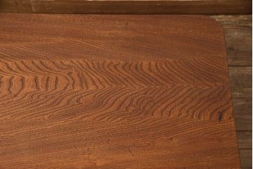 和製アンティーク　栓材の一枚板を使用したレトロな角型ちゃぶ台(座卓、ローテーブル、折り畳みテーブル)(R-051323)