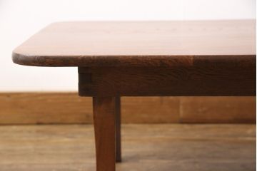 和製アンティーク　栓材の一枚板を使用したレトロな角型ちゃぶ台(座卓、ローテーブル、折り畳みテーブル)(R-051323)
