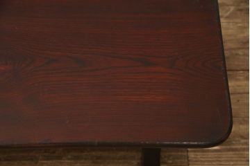 アンティーク家具　栓材　使い込まれた風合いがレトロな雰囲気を高める折り畳みちゃぶ台(座卓、ローテーブル)(R-051325)