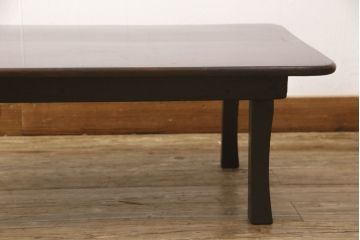 アンティーク家具　栓材　使い込まれた風合いがレトロな雰囲気を高める折り畳みちゃぶ台(座卓、ローテーブル)(R-051325)