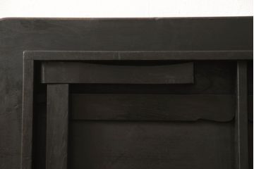 アンティーク家具　栓材　使い込まれた風合いがレトロな雰囲気を高める折り畳みちゃぶ台(座卓、ローテーブル)(R-051325)