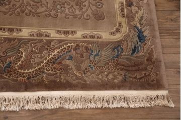 中古　中国段通　120段　アジアンテイストの空間づくりにおすすめのウール製マット(ラグ、絨毯、カーペット)(定価約65万円)(R-051348)