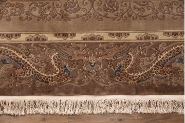 中古　中国段通　120段　アジアンテイストの空間づくりにおすすめのウール製マット(ラグ、絨毯、カーペット)(定価約65万円)(R-051348)