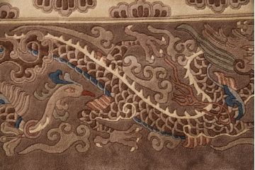 中古　中国段通　120段　アジアンテイストの空間づくりにおすすめのウール製マット(ラグ、絨毯、カーペット)(定価約65万円)(R-051348)