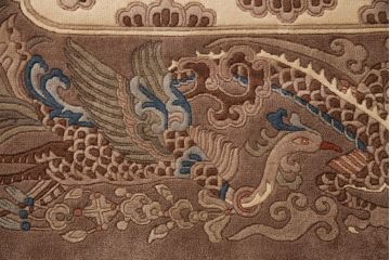 中古　中国段通　120段　アジアンテイストの空間づくりにおすすめのウール製マット(ラグ、絨毯、カーペット)(定価約65万円)(R-051348)