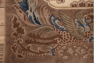 中古　中国段通　120段　アジアンテイストの空間づくりにおすすめのウール製マット(ラグ、絨毯、カーペット)(定価約65万円)(R-051348)