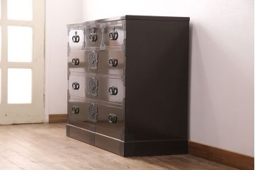 中古　美品　二本松伝統家具　田中家具　ケヤキ・桐材　気品ある佇まいが魅力的な衣装箪笥(和タンス、引き出し)(R-051350)