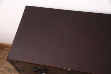 中古　美品　二本松伝統家具　田中家具　ケヤキ・桐材　気品ある佇まいが魅力的な衣装箪笥(和タンス、引き出し)(R-051350)