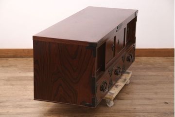 中古　美品　岩谷堂箪笥　菊幸作　上質な和の空間を演出するローボード(テレビボード、テレビ台、リビングボード、収納棚)(R-051355)