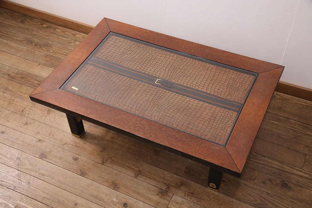 GUCCI グッチ ガラス天板のセンターテーブル 公式】アンティーク家具ラフジュ工房商品詳細ページ中古 GUCCI