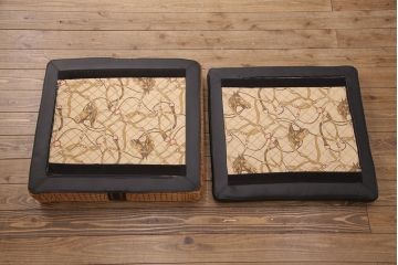 中古　GUCCI(グッチ)　Formitalia(フォルミタリア)　希少品!エレガントな雰囲気を醸し出す本革製のオットマン(1人掛けソファ、椅子、スツール)(定価約44万円)(R-051367)