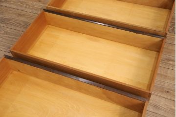 中古　松本民芸家具　天板リメイク　和・洋問わずに取り入れやすいシンプルなローチェスト(衣装箪笥、整理箪笥、引き出し)(R-051380)